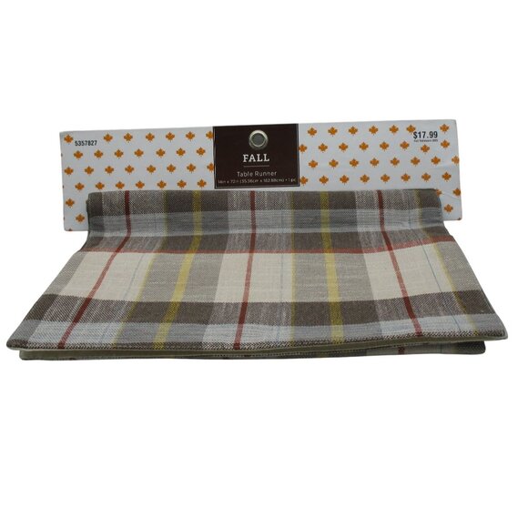 Hobby Lobby Other - Fabric Plaid Cotton Table Runner 14" x 72" FALL Farmhouse MULTICOLOR PLAID NWT